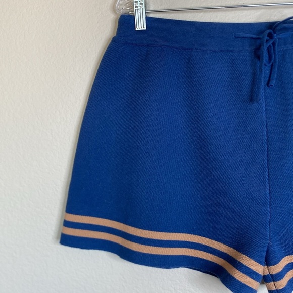 Anthropologie Saturday Sunday women’s sweater shorts size XL blue tan EUC - Picture 2 of 4